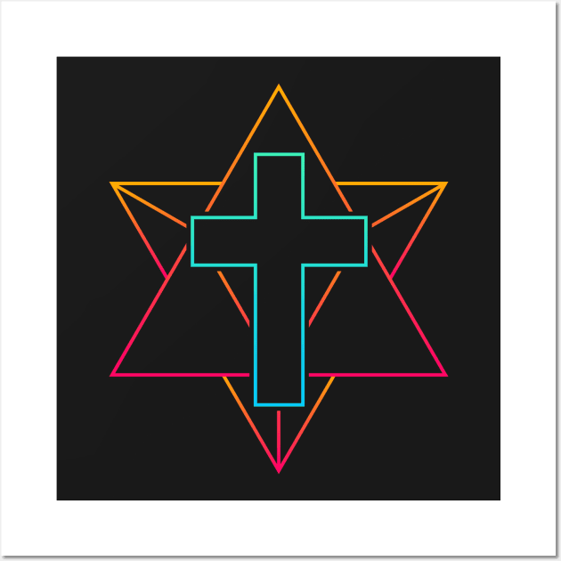 EDM Rave – Sacred Geometry & Cross Wall Art by MeatMan